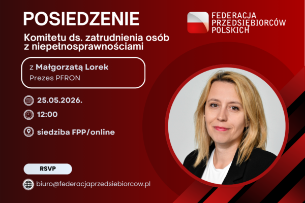 Posiedzenie Komitetu ds. zatrudnienia osób z niepełnosprawnościami